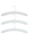 John Lewis Padded Cotton Clothes Hangers, Set of 3, White