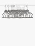 John Lewis Flock Clothes Hangers, Pack of 20, Grey