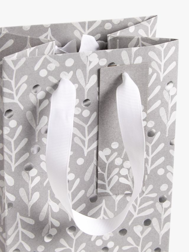 John Lewis Marble Bottle Gift Bag with Silver Tissue Paper