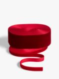 John Lewis Royal Fairytale Velvet Gift Ribbon, 2x 5m, Red