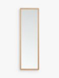John Lewis Slim Solid Oak Wood Hall Mirror, 140 x 43cm, Natural Oak