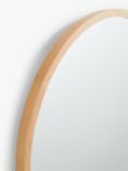 John Lewis Slim Solid Oak Wood Overmantle Mirror, 101 x 90cm, Natural Oak