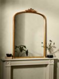 John Lewis Vintage Ornate Wood Frame Overmantle Mirror, 85 x 115cm, Gold