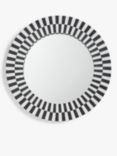 John Lewis Checkerboard Round Wall Mirror, 60cm, Black/White