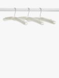 John Lewis Padded Satin Clothes Hangers, Set of 3, White