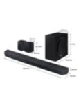 Samsung HW-Q990C Bluetooth Wi-Fi Cinematic Soundbar with Dolby Atmos, DTS:X, Wireless Subwoofer & Rear Speakers, Black