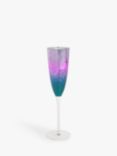 John Lewis Splatter Stars Metallic Glass Champagne Flute, 250ml, Pink/Multi