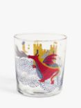 John Lewis Kids' Dragon Print Glass Tumbler, 380ml, Clear/Multi