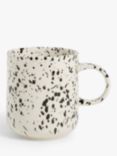 John Lewis Hand Painted Speckled Stoneware Mug, 300ml, Black