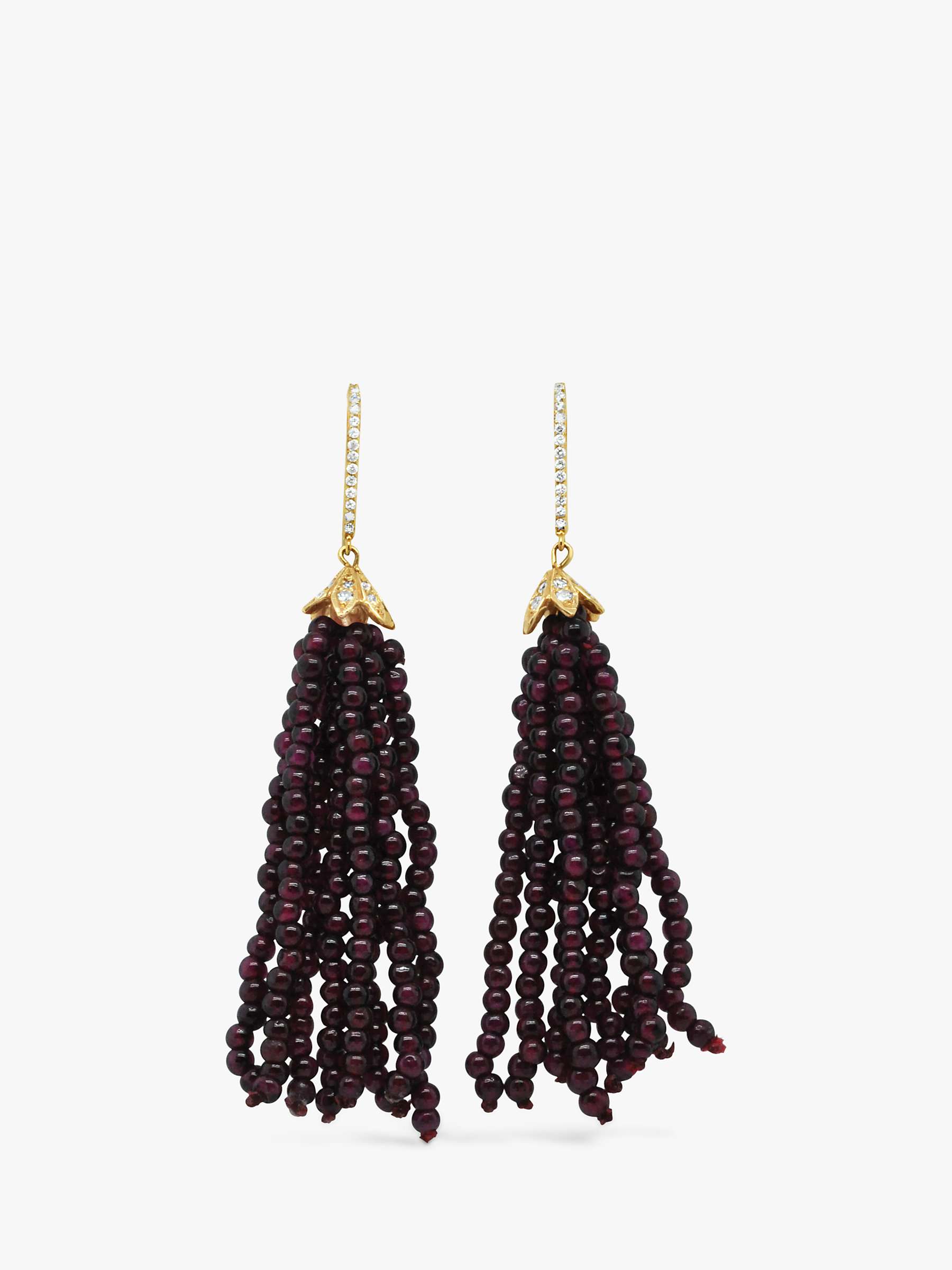Buy Milton & Humble Jewellery Second Hand 14ct Gold Diamond and Garnet Drop Earrings Online at johnlewis.com