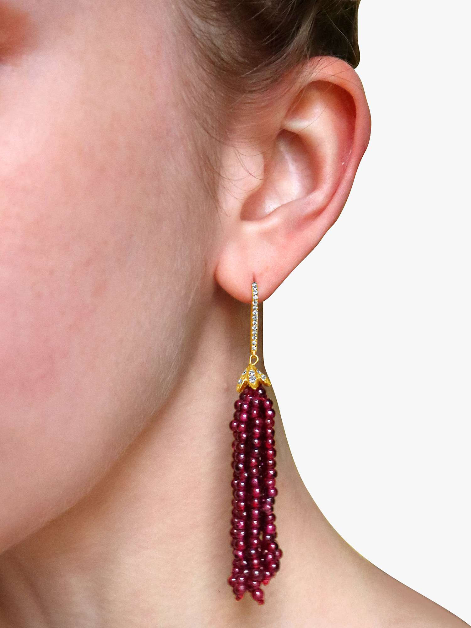 Buy Milton & Humble Jewellery Second Hand 14ct Gold Diamond and Garnet Drop Earrings Online at johnlewis.com