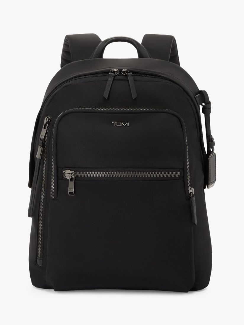 TUMI Voyageur Halsey Backpack, Black/Gunmetal at John Lewis & Partners