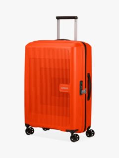 American Tourister Aerostep 4-Wheel 67cm Expandable Medium Suitcase, Bright  Orange