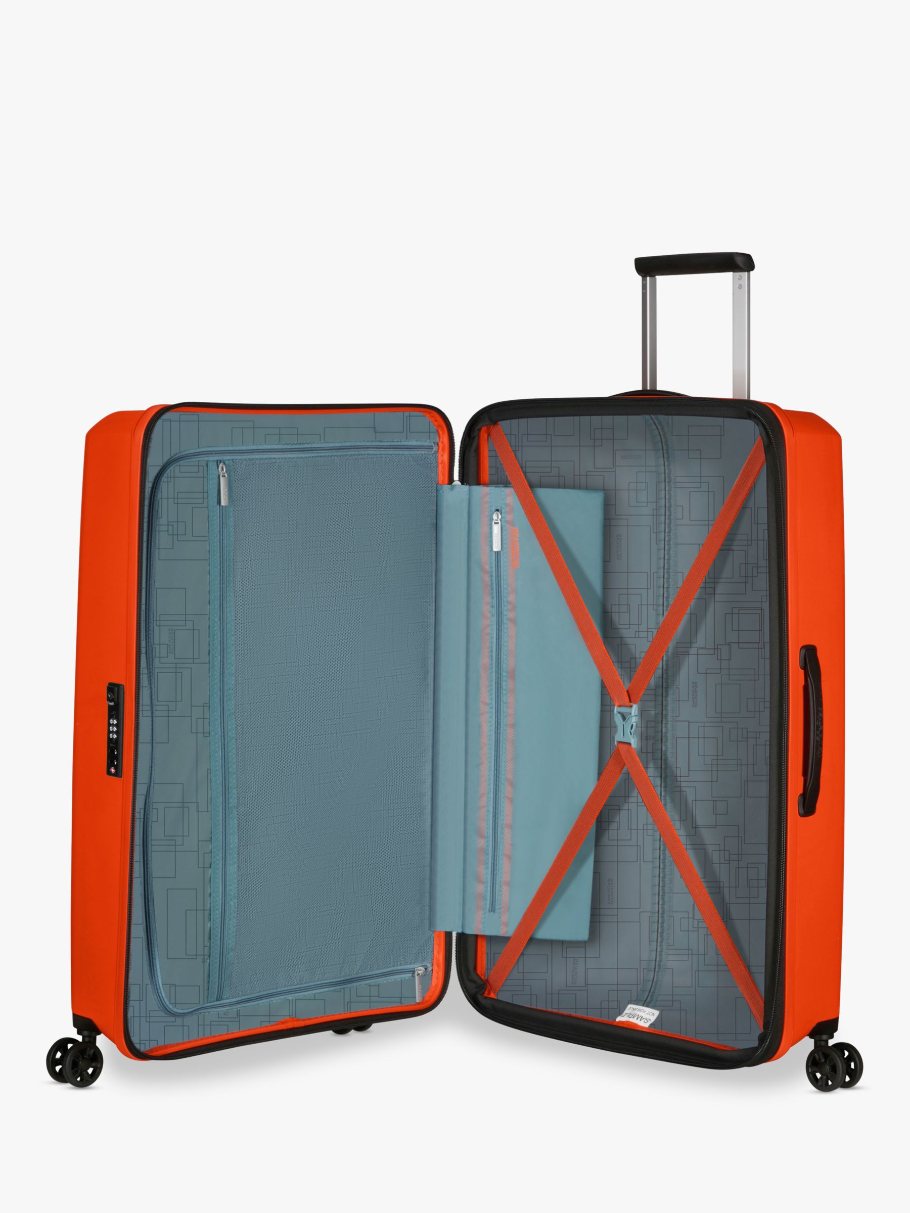 American tourister cheap orange suitcase