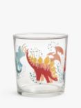 John Lewis Dinosaur Print Glass Tumbler, 380ml, Clear/Multi