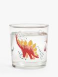 John Lewis Dinosaur Print Glass Tumbler, 380ml, Clear/Multi