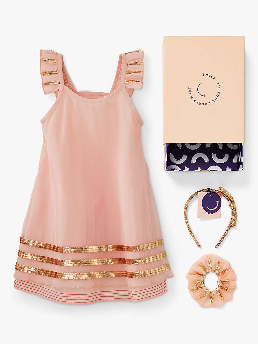 Buy Stych Kids' Tulle Sequin Dress & Hair Accessories Gift Box Set, Light Pink/Multi Online at johnlewis.com