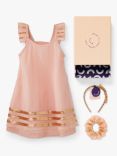 Stych Kids' Tulle Sequin Dress & Hair Accessories Gift Box Set, Light Pink/Multi