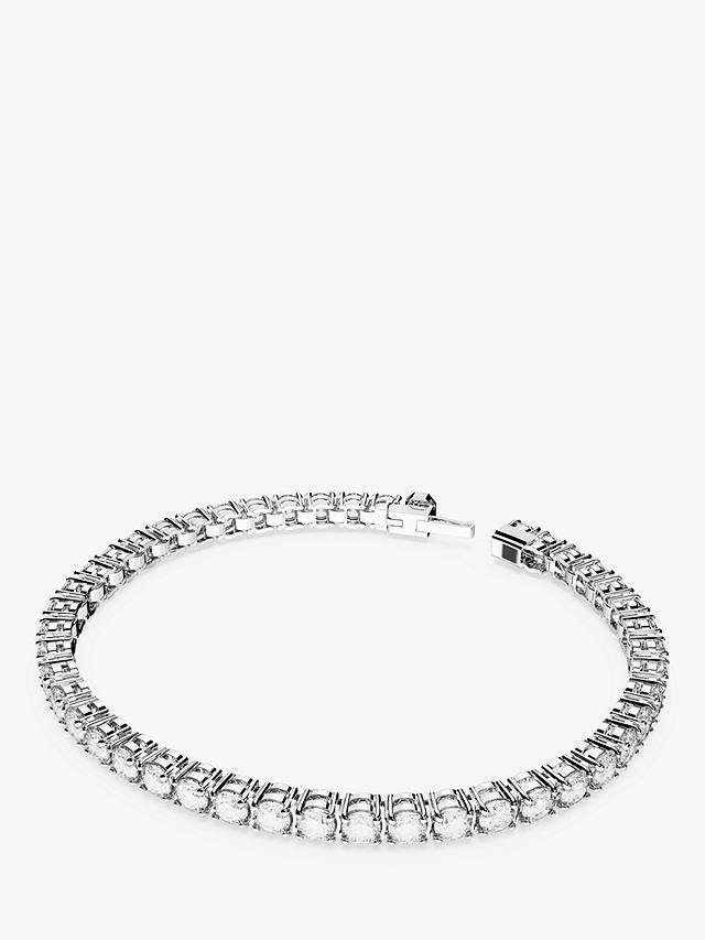 Swarovski Crystal Matrix Tennis Bracelet, Silver