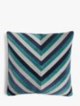 John Lewis Patchwork Chevron Cushion, Blue