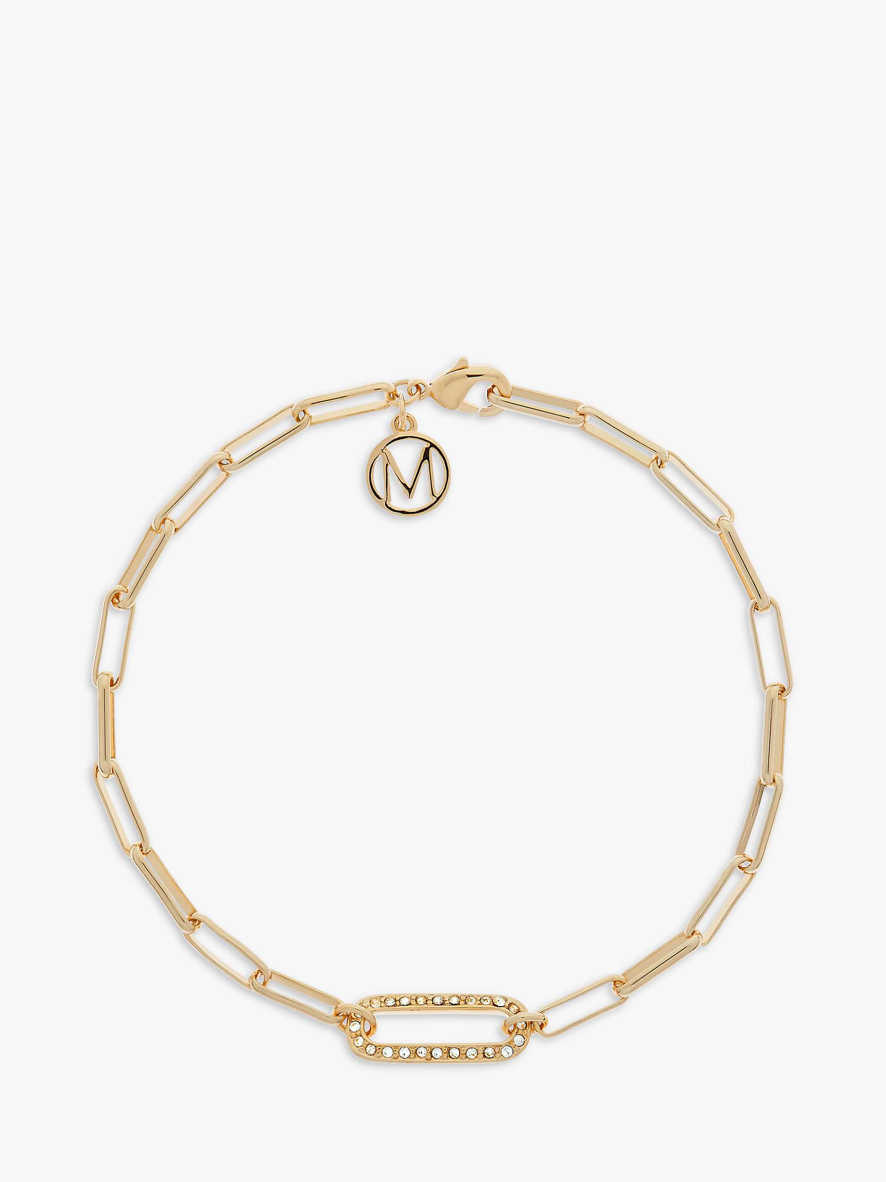 Buy Melissa Odabash Crystal Oval Link Chain Bracelet, Gold Online at johnlewis.com