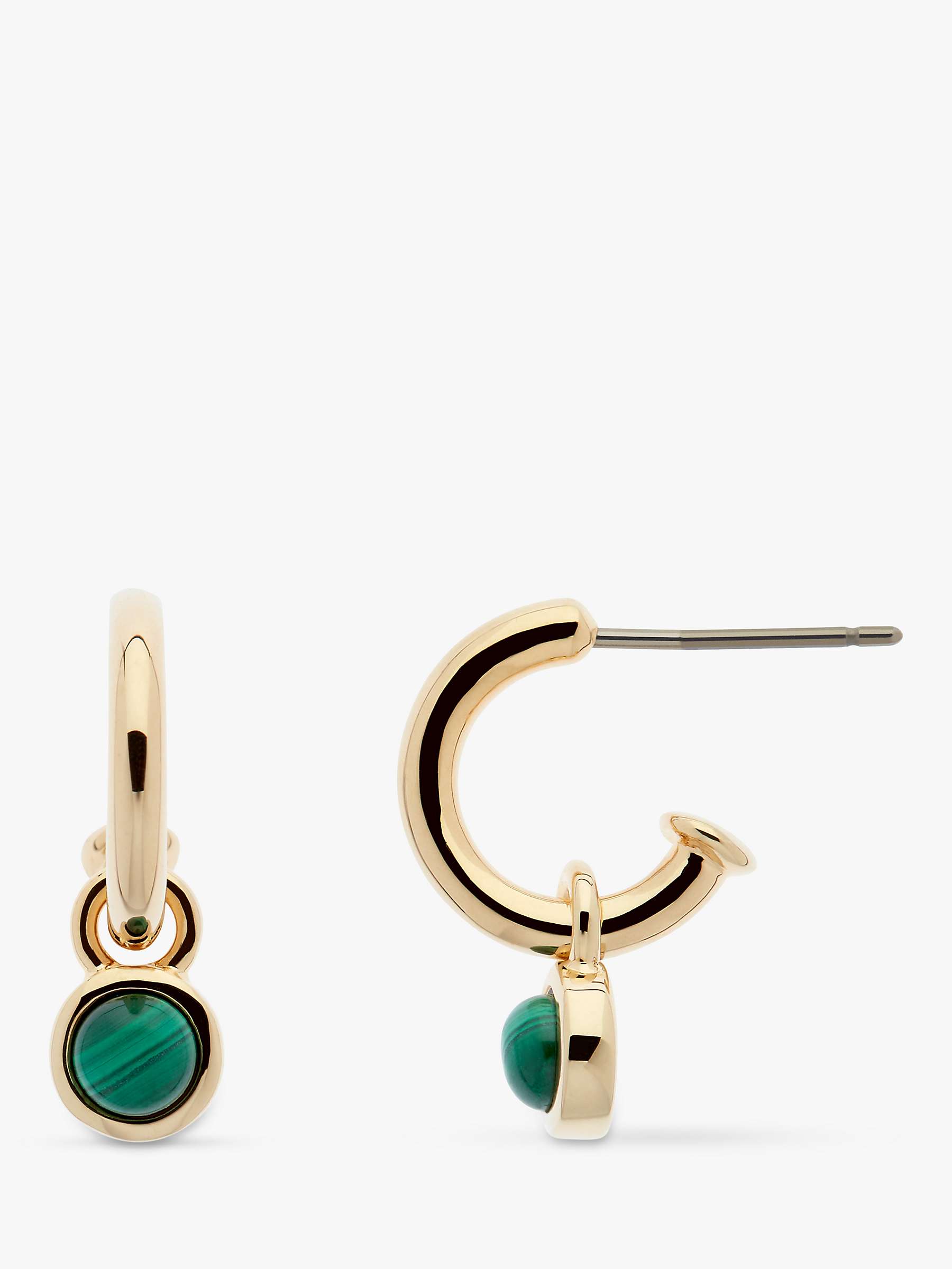 Buy Melissa Odabash Malachite Charm Hoop Earrings, Gold/Green Online at johnlewis.com