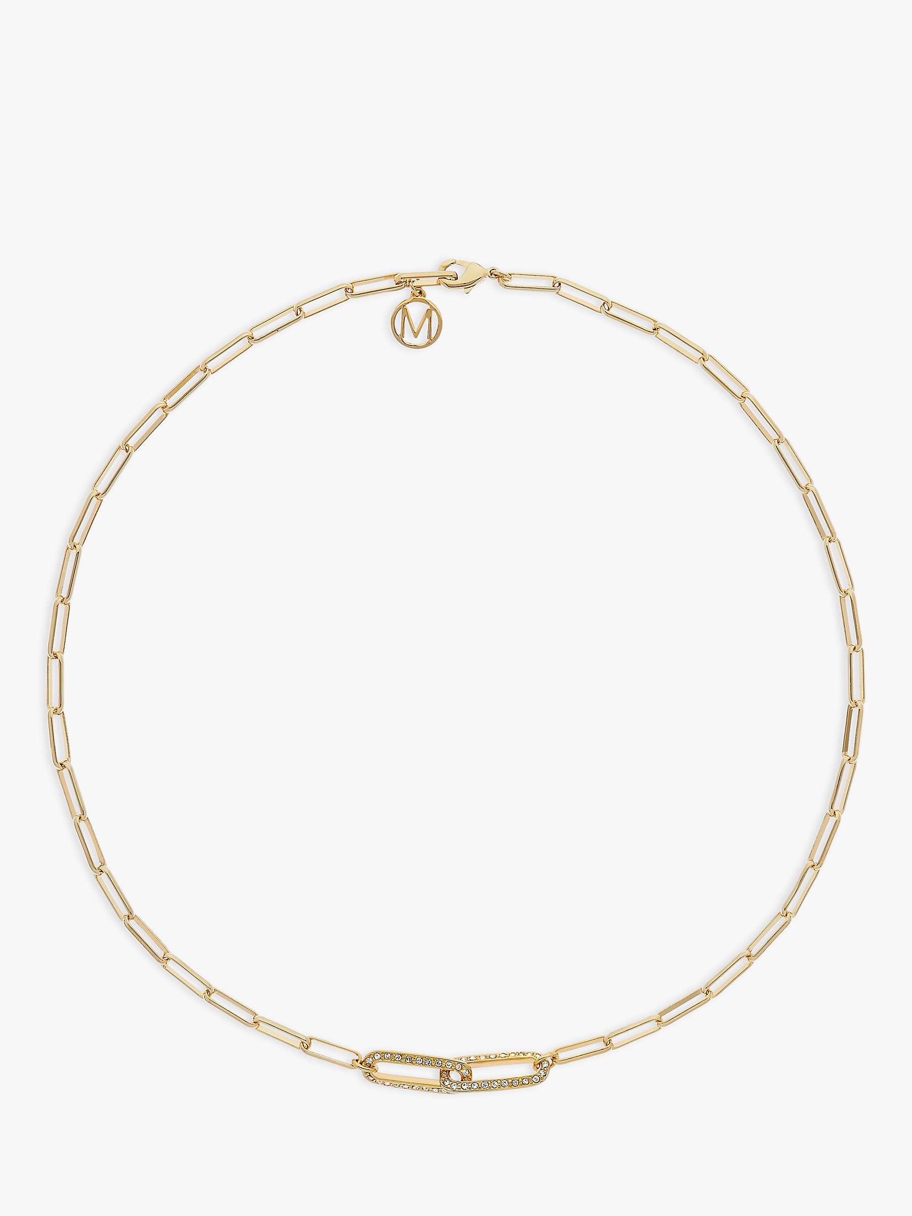 Buy Melissa Odabash Austrian Crystal Paperclip Chain Collar Necklace, Gold Online at johnlewis.com