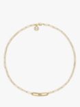 Melissa Odabash Austrian Crystal Paperclip Chain Collar Necklace, Gold