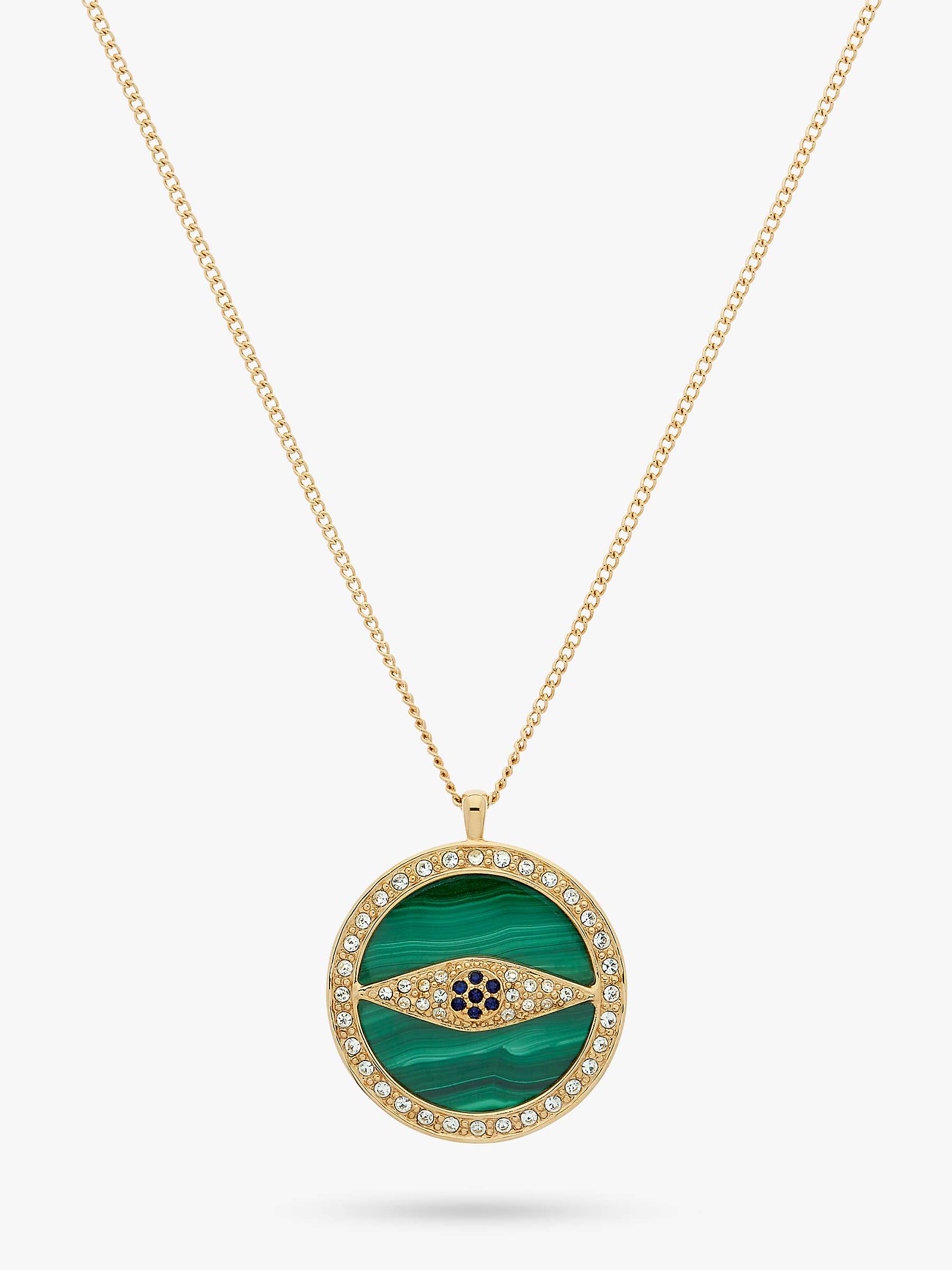 Buy Melissa Odabash Malachite and Crystal Eye Pendant Necklace, Gold/Green Online at johnlewis.com