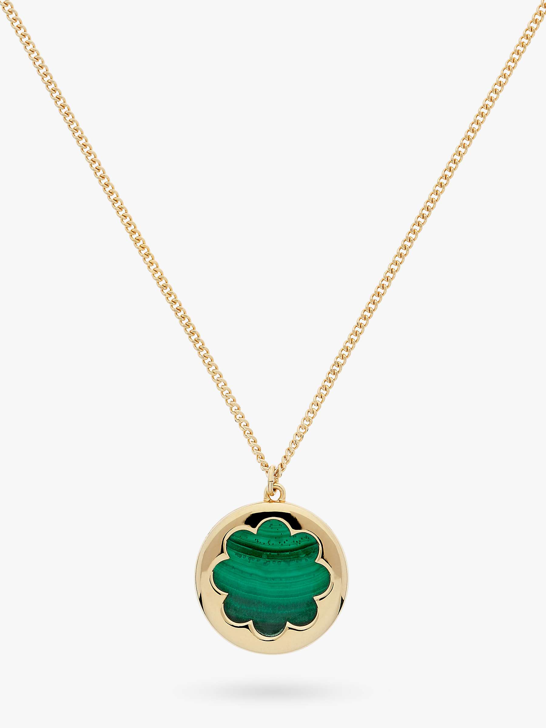 Buy Melissa Odabash Malachite Flower Pendant Necklace, Gold/Green Online at johnlewis.com