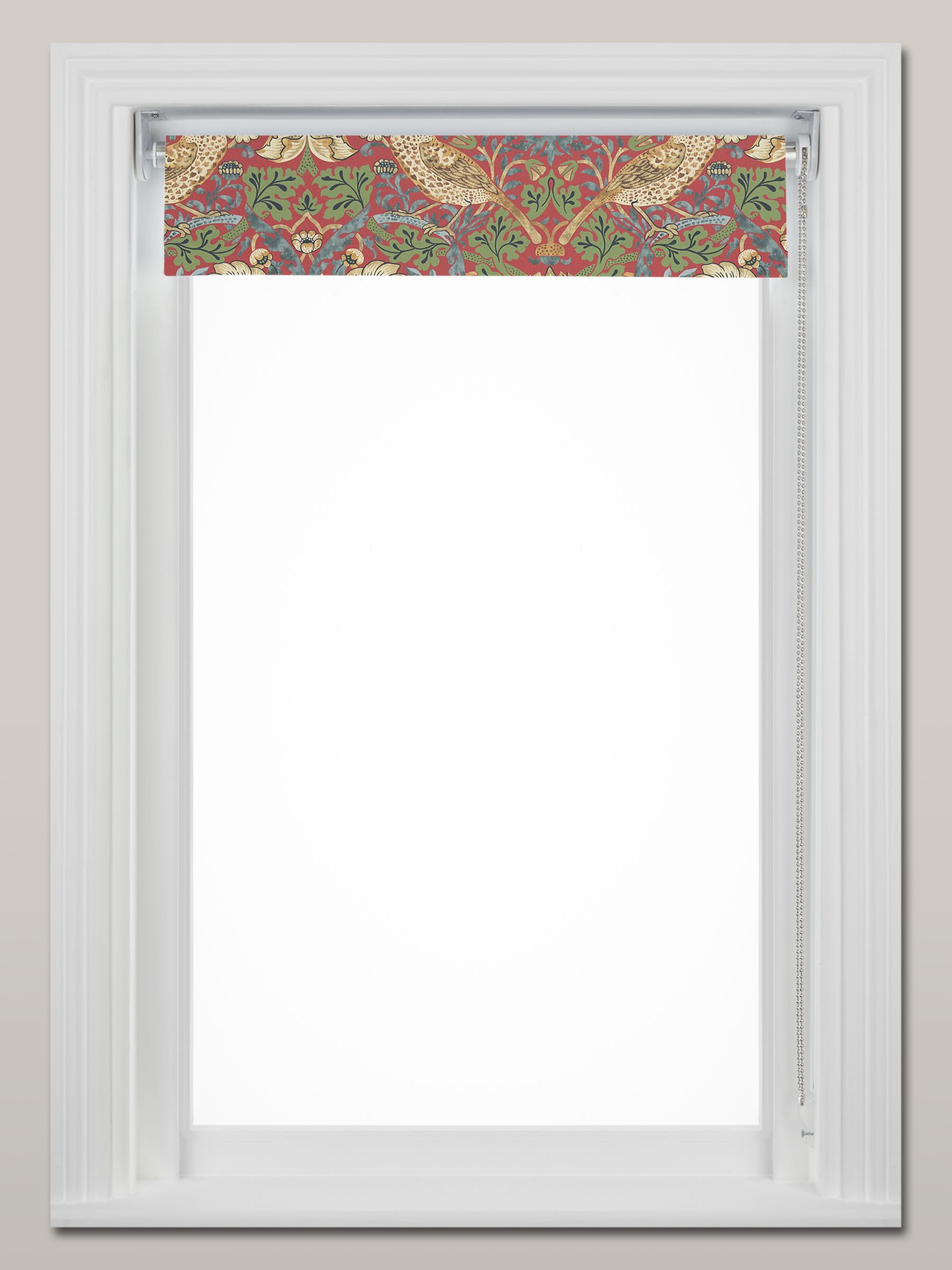 Morris & Co. Strawberry Thief Made to Measure Blackout Roller Blind, Crimson
