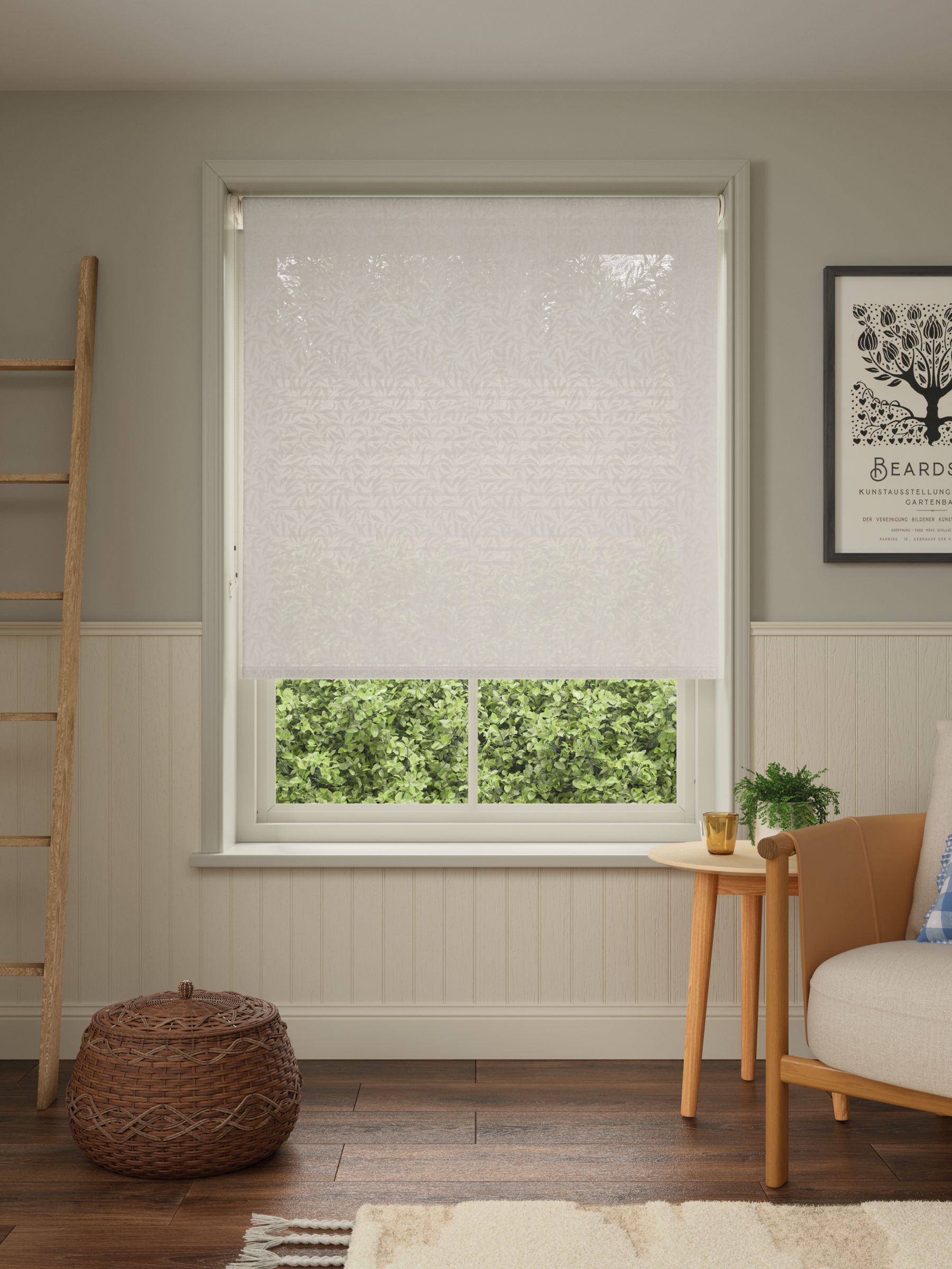 Morris & Co. Pure Willow Made to Measure Sheer Roller Blind, Ivory Pearl