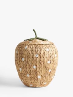 John Lewis Strawberry Water Hyacinth Storage Basket, Natural