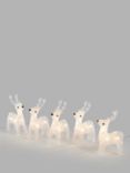 John Lewis 5x Mini LED Reindeer, White