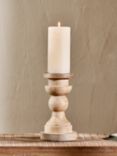 Nkuku Kibibi Wooden Candlestick, Natural