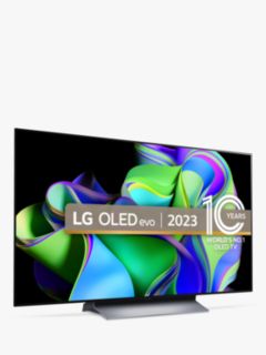 LG OLED48C34LA (2023) OLED HDR 4K Ultra HD Smart TV, 48 inch with Freeview Play/Freesat HD & Dolby Atmos, Dark Titan Silver
