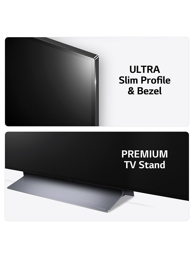 LG OLED48C34LA (2023) OLED HDR 4K Ultra HD Smart TV, 48 inch with Freeview Play/Freesat HD & Dolby Atmos, Dark Titan Silver