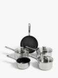 John Lewis Stainless Steel Saucepans & Frying Pan Set, 5 Piece