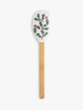 John Lewis Christmas Baking Holly Silicone Head Spatula with Bamboo Handle