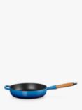 Le Creuset Cast Iron Signature Saute Pan with Wood Handle, 28cm, Azure