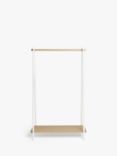 John Lewis Metal Frame Bamboo Clothes Rail, White Metal/ Bamboo
