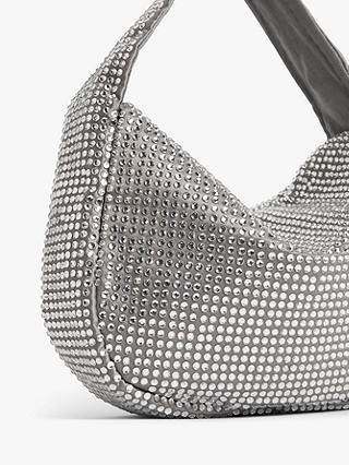 John Lewis Soft Rhinestone Grab Bag, Silver