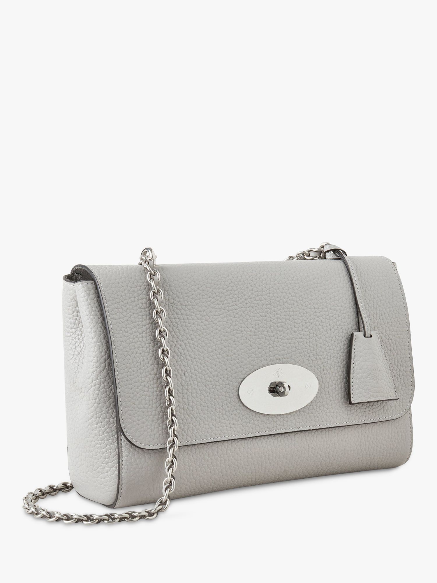 Mulberry Medium Lily Heavy Grain Leather Shoulder Bag, Pale Grey at ...