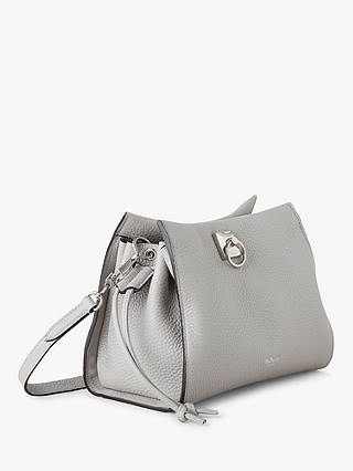 Mulberry Small Iris Heavy Grain & Silky Calf's Leather Shoulder Bag, Pale Grey