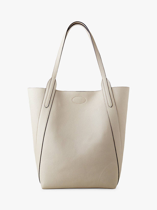 Mulberry North South Bayswater Heavy Grain Tote Bag, Chalk