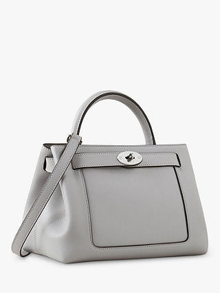 Mulberry Small Islington Silky Calf Shoulder Bag, Pale Grey