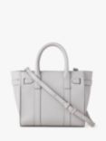 Mulberry Small Bayswater Zipped Classic Grain Leather Tote Bag, Pale Grey