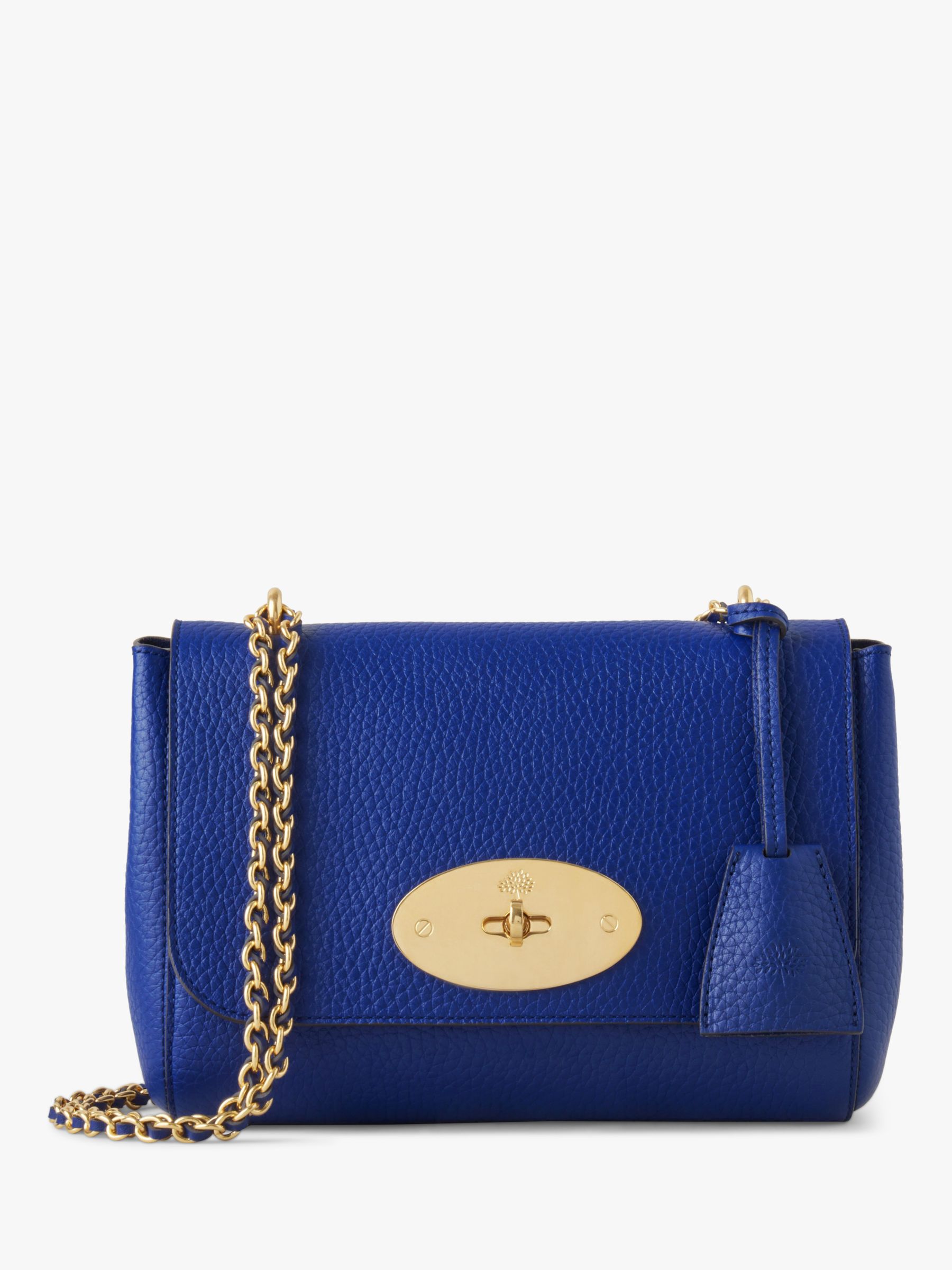 Mulberry Lily Heavy Grain Leather Shoulder Bag, Pigment Blue at John ...