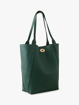 Mulberry North South Bayswater Heavy Grain Tote Bag, Mulberry Green
