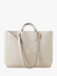 Mulberry M Zipped Silky Calf Tote Bag, Chalk